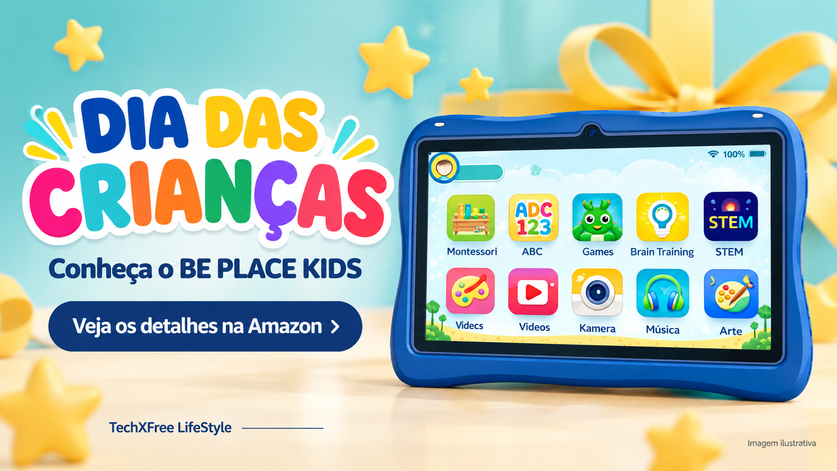 Tablet infantil BE PLACE KIDS: o que conferir antes de escolher para o Dia das Crianças