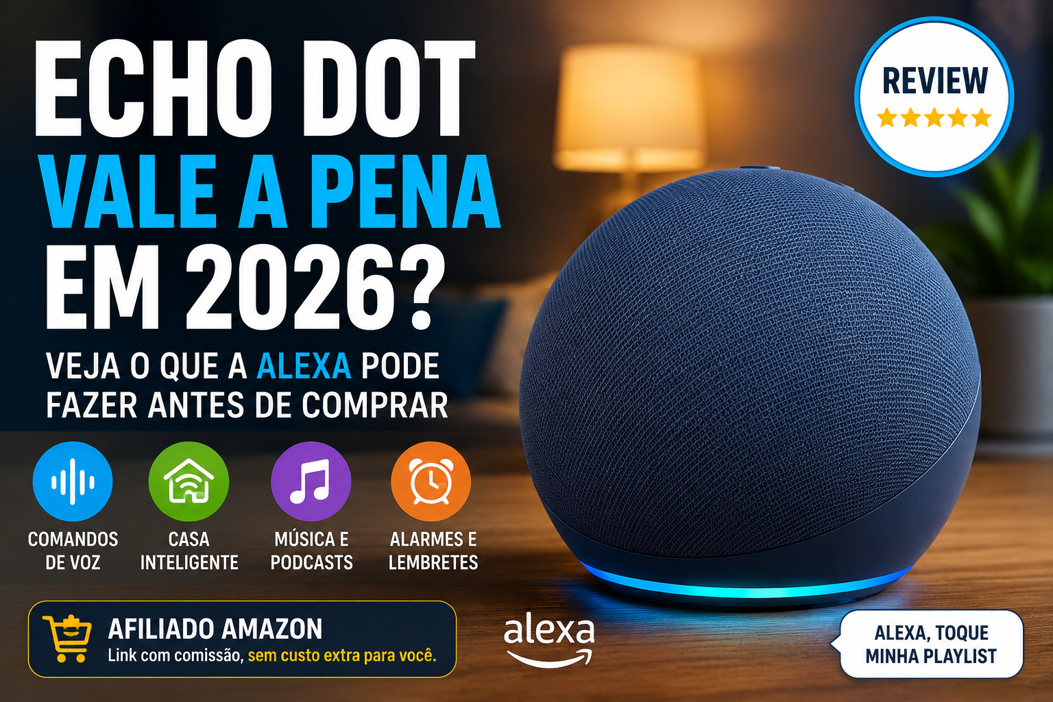 Echo Dot Vale a Pena em 2026? Veja o Que a Alexa Pode Fazer Antes de Comprar